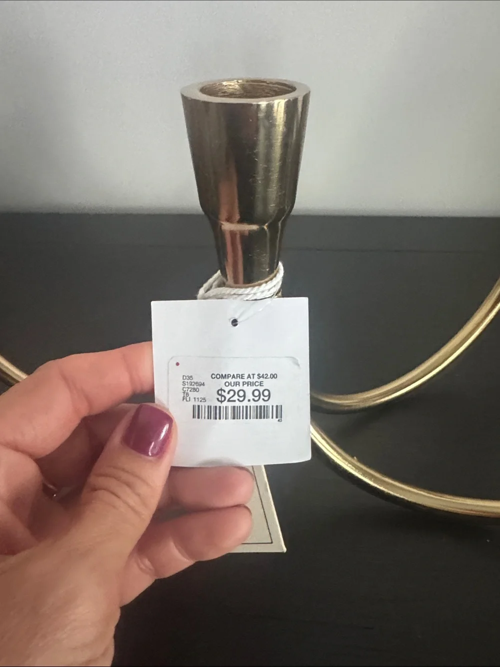 Gold 5-Arm Curved Candle Holder